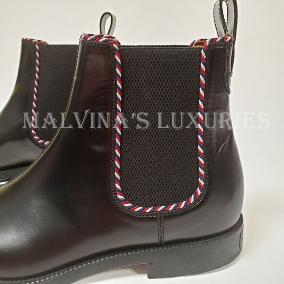 GUCCI BOOTS MENS CHELSEA ANKLE BLACK LEATHER ELASTIC GORES - Picture 6 of 12